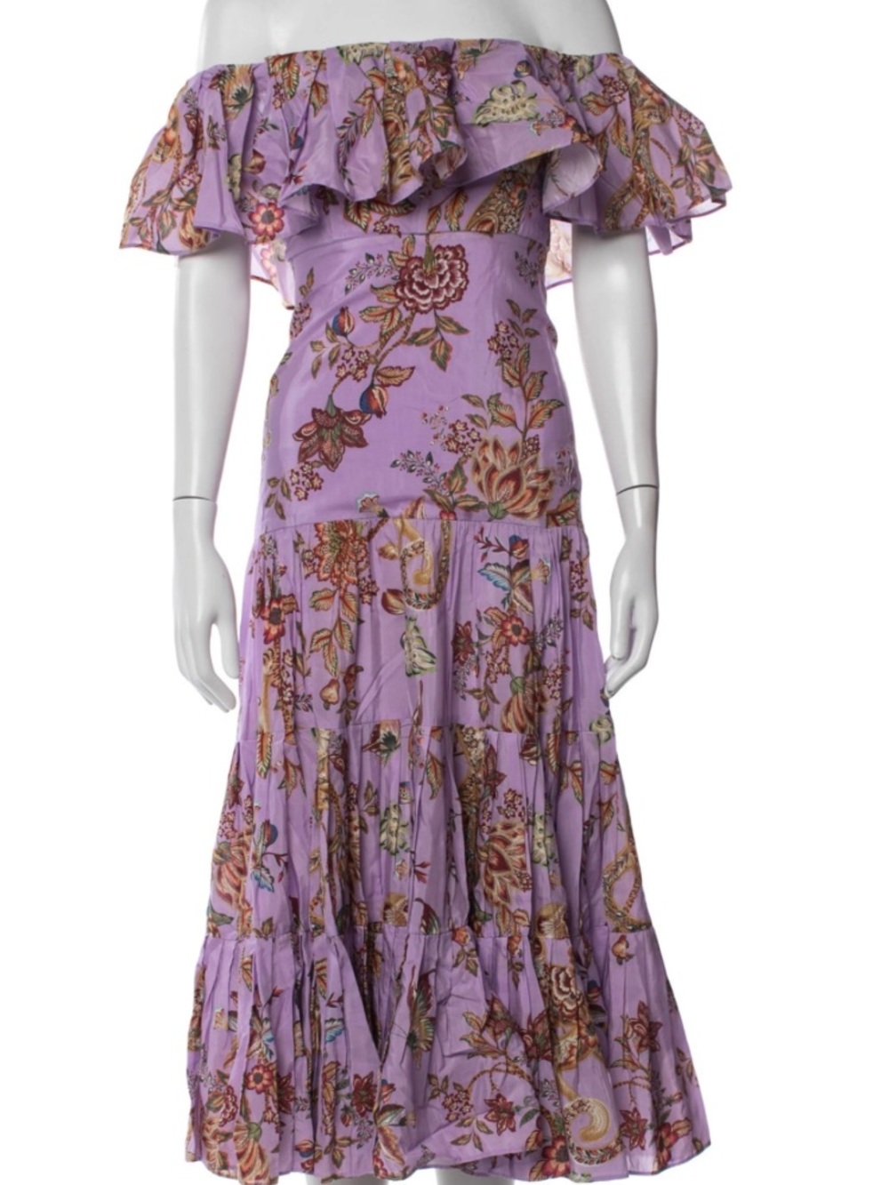 Floral Monkey Off-the-Shoulder Maxi Dress